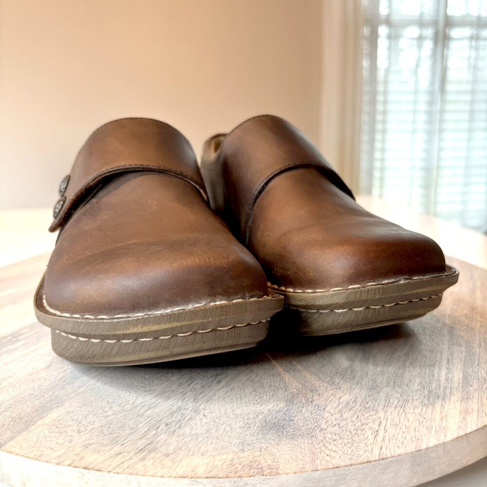 Alegria Deliah Leather Slip On Clogs Brown Comfort Nursing Shoes Women's Sz 10 - Picture 5 of 12